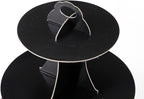 2Pcs 3-Tier Cupcake Stand, Cake Stand holder, Tiered DIY Cupcake Stand Tower for Dessert Table Displays, Birthday Theme Party Favors Decoration, Floral Tea Party, 12" W x 12.8" H, Black