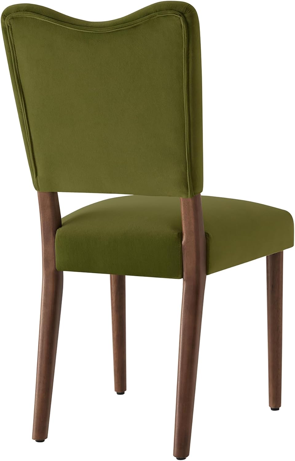 KISLOT Upholstered Dining Chairs Set of 4, Modern Velvet Kitchen Chairs with Solid Wood Legs, High Back Wooden Dining Room Chairs with Dark Walnut Color Legs for Farmhouse Kitchen Dining Room, Green