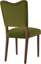 KISLOT Upholstered Dining Chairs Set of 4, Modern Velvet Kitchen Chairs with Solid Wood Legs, High Back Wooden Dining Room Chairs with Dark Walnut Color Legs for Farmhouse Kitchen Dining Room, Green
