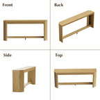70" Console Table for Entryway, Narrow Long Sofa Table Behind Couch, Wood Couch Table with Open Storage, Easy Assembly Entryway Table for Living Room, Hallway, Foyer, Couch, Natural Oak