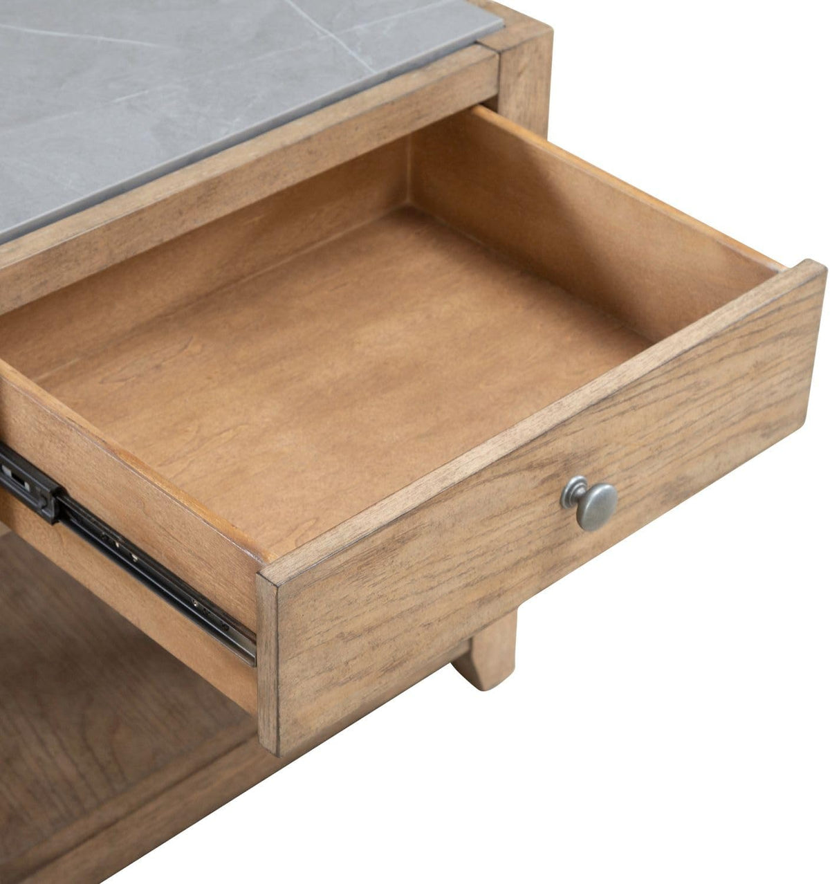 Liberty Furniture Millstone End Table with Unique Tile Top for Living Room - Nutmeg Oak Wood