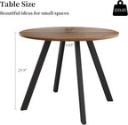 Zerifevni 34.6'' Round Dining Table Mid Century Modern Small Round Coffee Table, Saving Space (Walnut Table)