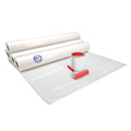 Plastic Sheeting 4 mil, 8' x 50' (400 sq.ft.), Pack of 4 - Thick Semi-Clear Plastic Sheeting for Construction, Painting, Drop Cloth, Slide&Slip - Heavy Duty LDPE Film Roll by IDL Packaging