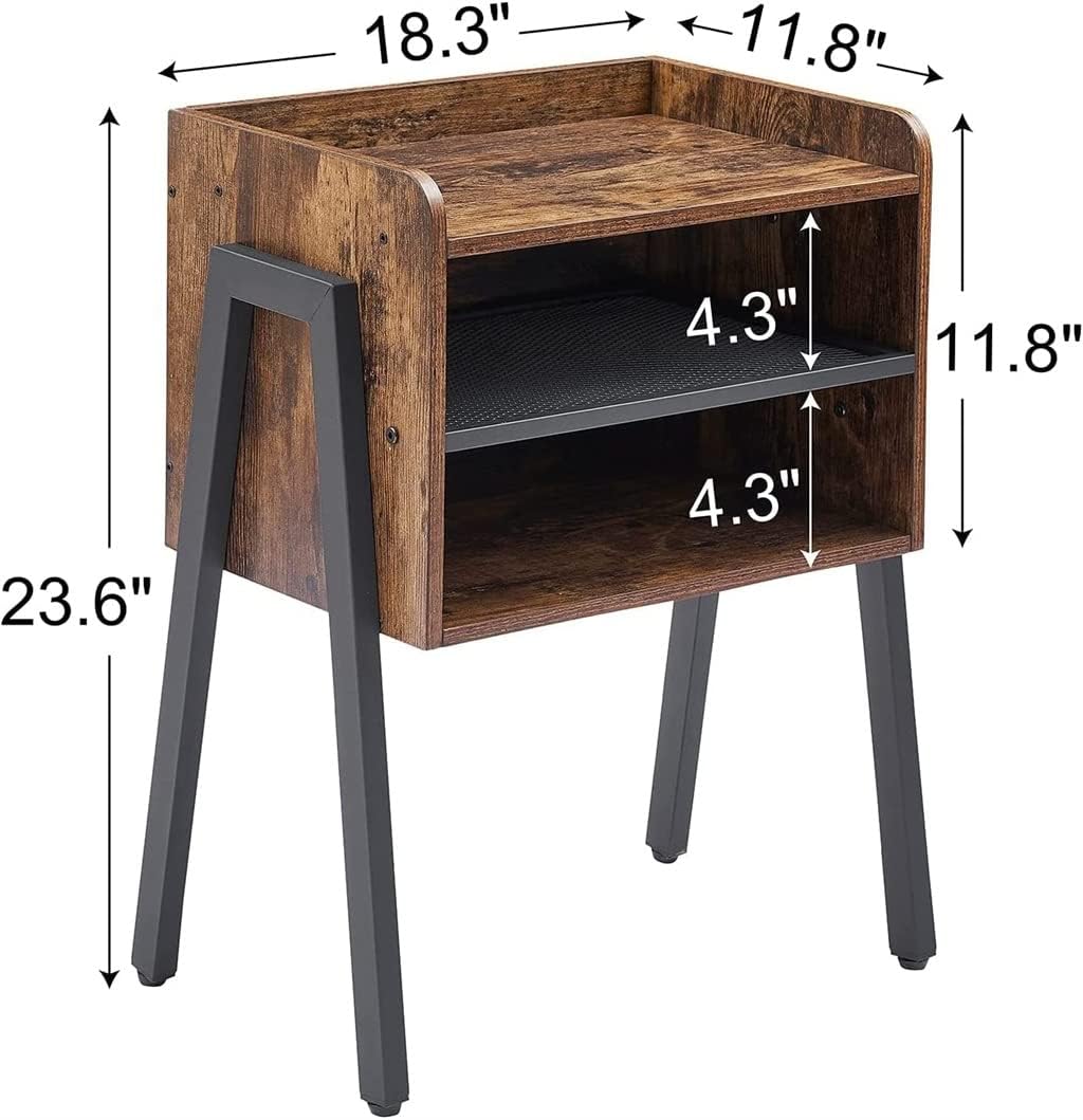 Bedside Table Furniture with 2 Tiers Open Storage Compartment for Bedroom Living Room (Color : A, Size (A