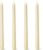Everymoment Ivory Taper Candles - 4 Pack 10 Inch Candlesticks - Dripless & Smokeless Tapered Candle 8 Hours Unscented Cream Candle Sticks - Perfect for Wedding Holiday Dinner Party Home Decor