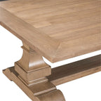 Pemberly Row 3 Piece Cocktail Table Set, Rubberwood and Rustic Birch Veneers, Camel Beige Finish, Includes Rectangular Coffee Table and 2 End Tables, Storage Drawer, Open Shelf, Traditional Living