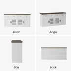 63'' Sideboard Buffet Cabinet with Storage, Modern Credenza with Outlets & LED Light, 2 Drawers, 4 Doors, Adjustable Shelves, Coffee Bar Cabinet for Kitchen Living Room, Antique White