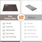 HAGiHARA PVC Tatami Mat, 4 Pieces Foldable Patchwork Floor Mats | Waterproof PVC Surface with Easy Cleaning and Foldable Design
