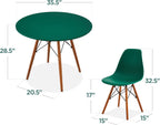 Best Choice Products 5-Piece Dining Set, Compact Mid-Century Modern Table & Chair Set for Home, Apartment w/ 4 Chairs, Plastic Seats, Wooden Legs, Metal Frame - Dark Green/Walnut