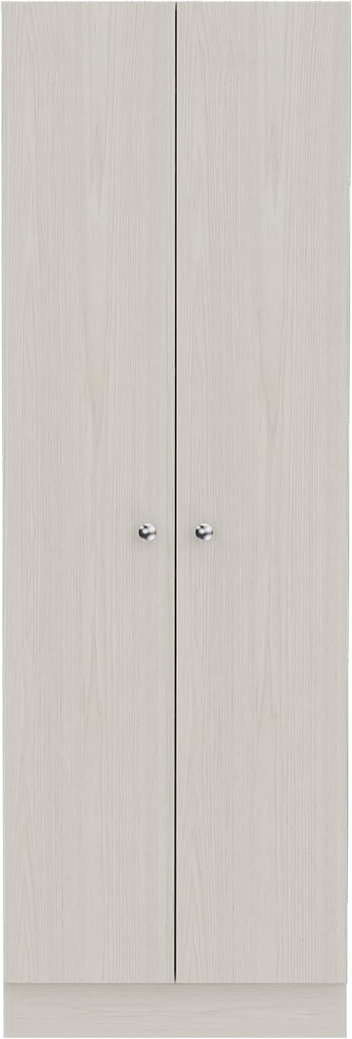 Multistorage Pantry Cabinet,Five Shelves,Double Door Cabinet for Kitchen,Laundry,Living Room,Bedroom-Pearl