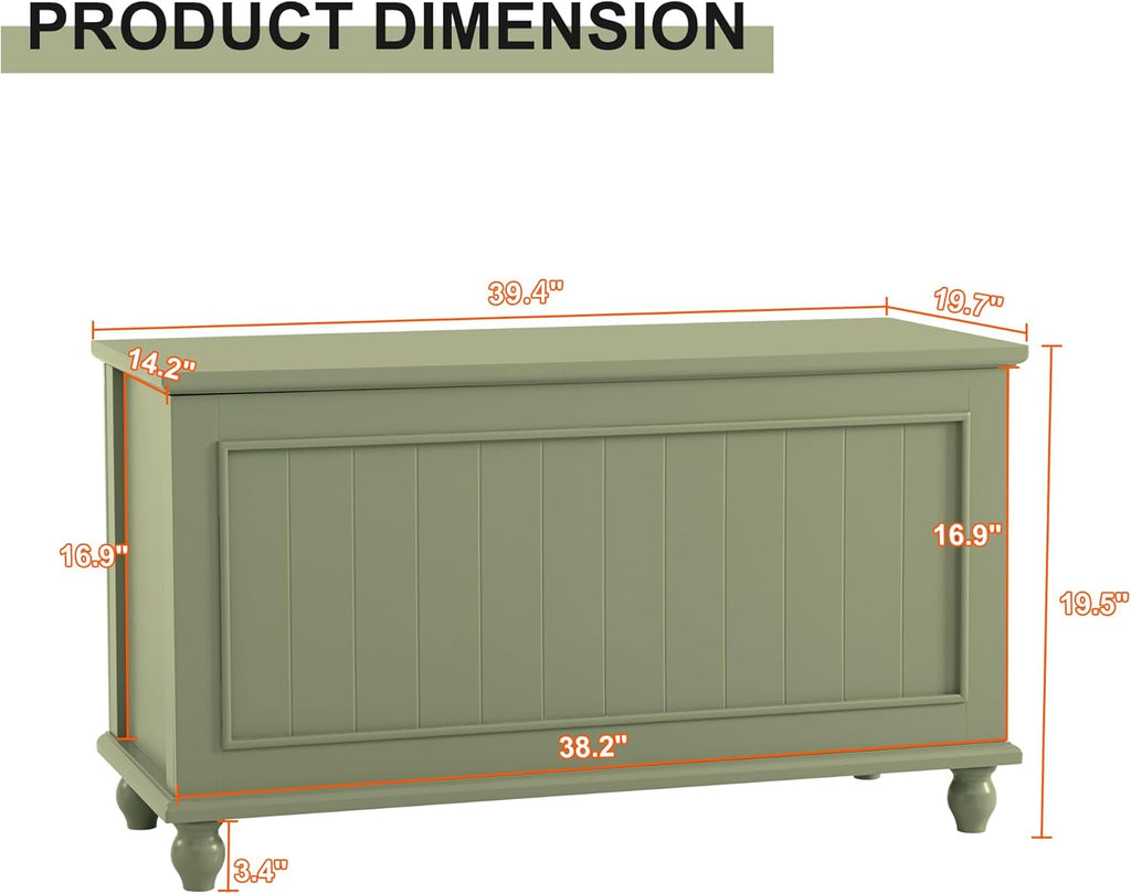 Scurrty Antique Style Storage Bench for End of Bed,Heavy Duty Long Ottoman Bench, Lift Top Storage Chest, Bench for Bedroom, Living Room Entryway (Green)