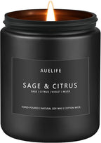 Sage & Citrus Candle | Scented Candle for Home, Aromatherapy Candles - Soy Candles for Home Scented, Gift for Women Men, Home Fragrance Decoration -7oz