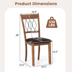 Giantex Dining Chairs Set of 4, Faux Leather Upholstered Armless Kitchen Chairs w/Hollowed Backrest, Padded Seat, Rubber Wood Frame, Farmhouse Side Chair for Living Room Restaurant, Walnut