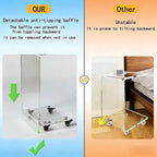 Acrylic Clear Movable End Table -26" h C-Shaped Modern Rolling Bedside/Sofa Side Table, Ideal for Bedroom and Living Room as a Snack Table