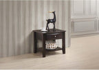 Finish 3pc Occasional Table Set Living Room 1x Coffee Table 2X End Tables Wooden Classic Drawers Open Storage Shelf Base