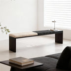 Modern Fabric Bench for Office Area Casual Dressing Room Bedroom Wooden Bed end Entryway(Large)