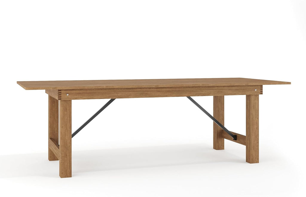 Flash Furniture Hercules 96x40 in Folding Table | Commercial Grade, Foldable Locking Legs, Farmhouse, Rustic