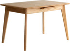 47.2''–59'' Extendable Solid Oak Dining Table, Farmhouse Kitchen Table for 6–8 People, Rounded Corners, Smooth Metal Slide Extension, Mid Century Kitchen & Dining (59.06" Light Oak)