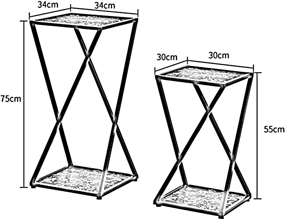 Telephone Table, Sofa Side Table Living Room 2 Tier Square Marble Display Stand Telephone Table Flower Stand Bedroom Bedside Table Storage Shelf(White