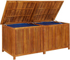 Wood Garden Backyard Organization, Wooden Garden Storage Box for Patio Furniture and Outdoor Cushions, 68.9"x31.5"x29.5",-646