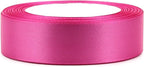 Hot Pink Solid Satin Ribbon 1 Inch 25 Yards Solid Polyester Fabric Ribbon for Gift Wrapping Wedding Christmas Baby Shower Birthday Party Decoration Handmade Immortal Flower Craft
