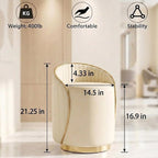 Luxury Vanity Stool with Storage, 360° Swivel Vanity Chair with Back, 400lbs Round Ottoman Leather Makeup Vanity Stool, Dressing Table Seat for Bedroom Bathroom Dressing Room (Beige- B)