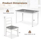 COSTWAY 5-Piece Dining Table Set for 4 w/Rubber Wood Structure, Grey | Spacious Tabletop, Anti-Slip Pads, Rubber Wood Legs, Space-Saving Design for Small Place, Apartment, Studio, Restaurant