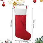 2 Pack Jumbo Felt Christmas Stockings, 38 Inches Large Red and White Felt Christmas Stockings for Xmas Tree Fireplace Hanging Decor and Holiday Party Family Home Decorations