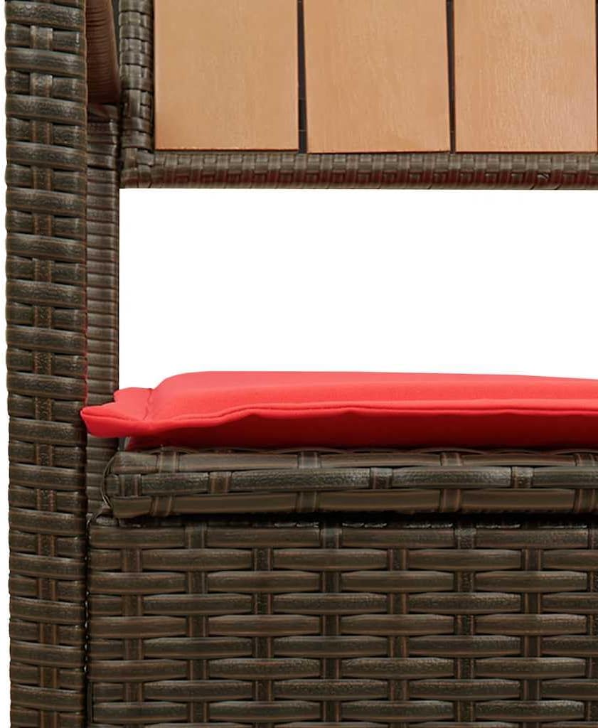 PE Rattan Patio Storage Bench with Cushion, Outdoor Seat for Cushions and Garden Supplies, Waterproof Inner Bag and Gas Spring Lid