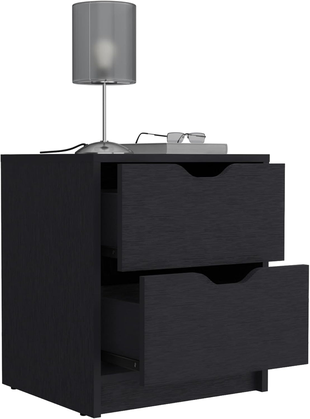 2 Drawers Nightstand, End Table, Side Table Pull Out System,for Small Spaces