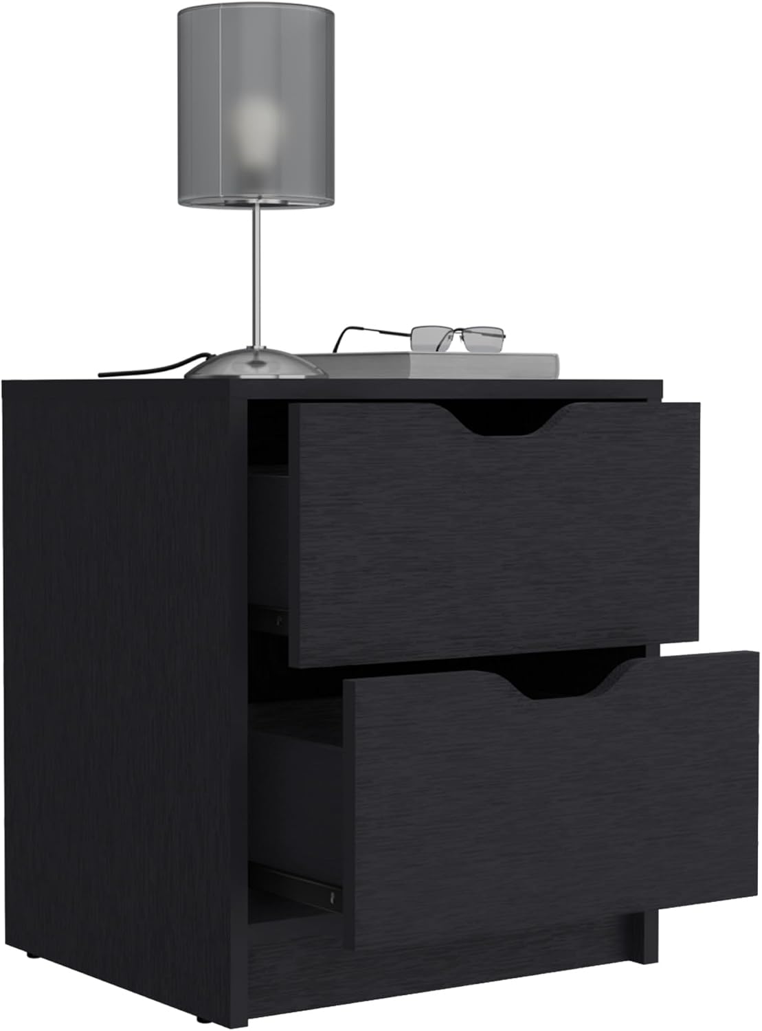 2 Drawers Nightstand, End Table, Side Table Pull Out System,for Small Spaces