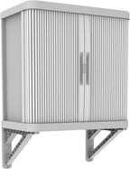 Terry, Rolling Space wall Cabin; wall Cabinet with Two Sliding Doors, Exterior and Interior, 2 Internal Adjustable Shelves, Grey, Made of Recycled Plastic, Dimensions: 59 x 36 x 59 cm