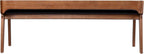 Rasmus Brown Faux Leather Wood Dining Bench - Chestnut Wire-Brush Finish