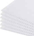 BPS 6Pcs 62'' (W) x 38'' (L) x 0.2'' Polycarbonate Panels, Waterproof UV Protected Reinforced Sheets, Outdoor Greenhouse and Gazebo Covering, Twin-Wall Clear Sheets