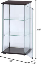 Fuji Boeki 96049 Collection Case, Figure Case, 3 Tiers, Width 16.7 x Depth 14.4 x Height 33.9 inches (42.5 x 36.5 x 86 cm), Brown, Tempered Glass, Full Glass,