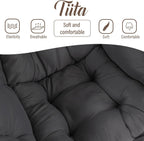 Tiita Lazy Chair, Gray Modern Large Accent Armchair, Comfy Leisure Sofa Reading Chair for Bedroom, Living Room, Dorm Rooms, Garden and Courtyard, Dark Grey
