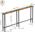 Keelian 78" Narrow Console Sofa Table with Power Outlets & 2 USB Ports | Metal Frame, Perfect for Hallway, Office, and Behind Couch Table - Easy Assembly, 4.9" Extension Cord Included