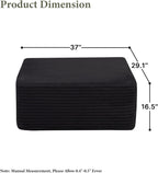 POEM PANDA 37" Modular Sofa Ottoman, Foot Expansion Stool, Black | Plush Corduroy, Deep Seat, High-Density Rebound Foam, Compressed Packaging, No Assembly Required, for Living Rooms & Bedroom
