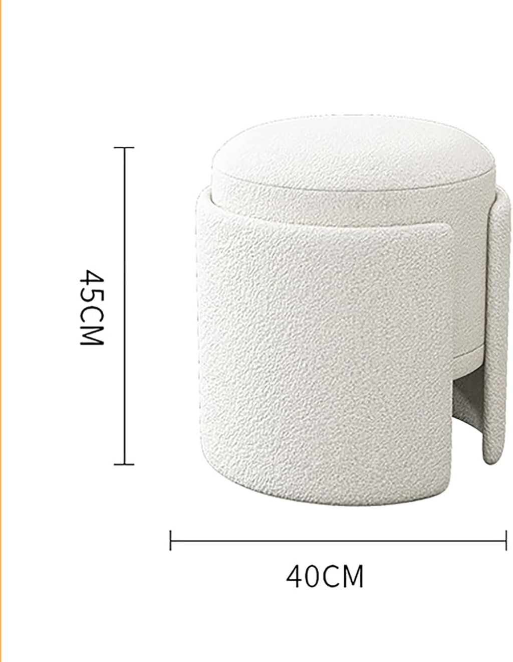 Modern Round Ottoman with Soft Padded Seat, Multifunctional Vanity Chairs for Makeup, Upholstered Footrest Stool Ottoman Foot Stool for Living Room Bedroom (A,C)