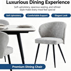 Dining Chairs Set of 4, Mid-Century Style, Sturdy Metal Legs, High-Resilience Sponge Cushioning, Non-Scratch Pads, for Kitchen, Dining Room, Living Room