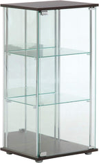 Fuji Boeki 96048 Collection Case, Figure Case, 3 Tiers, Width 16.7 x Depth 14.4 x Height 33.9 inches (42.5 x 36.5 x 86 cm), Brown, Tempered Glass, Rear Mirror,