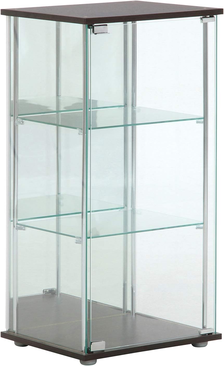 Fuji Boeki 96048 Collection Case, Figure Case, 3 Tiers, Width 16.7 x Depth 14.4 x Height 33.9 inches (42.5 x 36.5 x 86 cm), Brown, Tempered Glass, Rear Mirror,