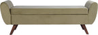 HomePop 60" Modern Storage Bench with Wood Legs - Light Sage Green Velvet