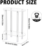 Modern Clear Acrylic Narrow Side Table for Small Spaces, 15.55" L x 7.87" W x 19.68" H, 2 Tier Oval End Table Nightstand, Small Bedside Table for Bedroom, Bathroom, Living Room(Oval)