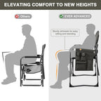 EVER ADVANCED Lightweight Aluminum Director Camping Chair, 350 lb Capacity | 19" Joint-Friendly Seat for Easy Standing with Side Table, Cup Holder & Storage, Ideal for Camping, Makeup Artists, Vendors