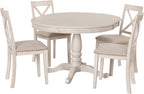 Harper & Bright Designs Modern Dining Table Set for 4,Round Table and 4 Kitchen Room Chairs,5 Piece Kitchen Table Set for Dining Room,Dinette,Breakfast Nook,Antique White