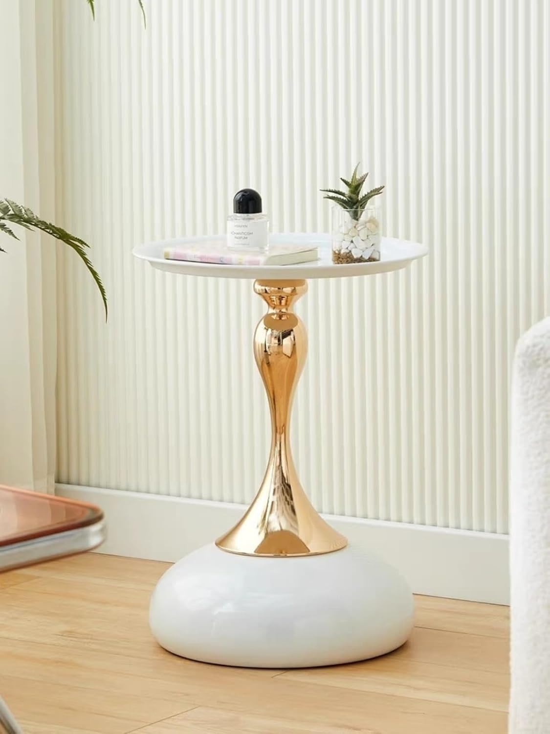 Coffee Table Living Room Metal Moving knickknacks Bedroom nightstand Sofa Side Several Balconies Round Table Italian-Style Telephone Table (White)