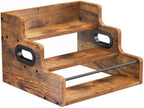 Liquor Bottle Display Shelf, Coffee Syrup Rack Organizer, 3 Step Countertop Liquor Wine Rack, mini bar,Liquor Cabinet, Home Retro Bar Shelf Stand for Liquor Whiskey,