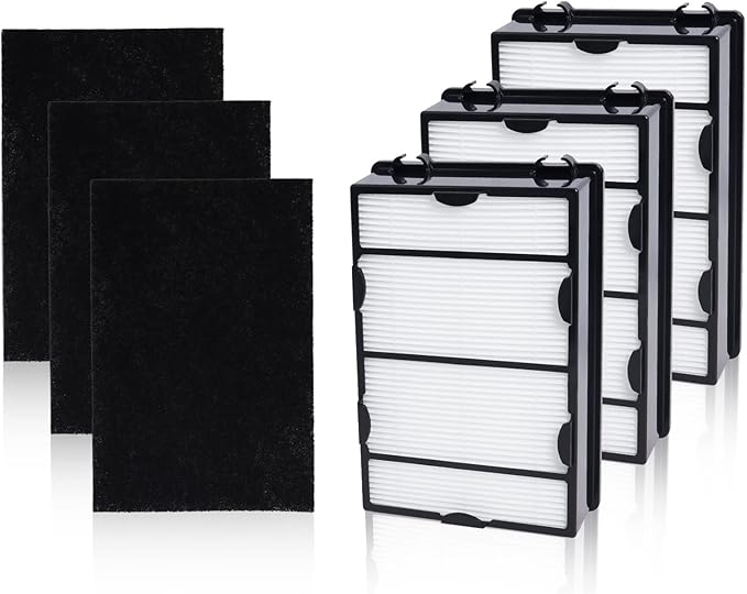 HAPF600 HEPA Filter Replacement Compatible with Holmes Air Purifier True HEPA Filter B&Carbon Pre-filters, Replace HAPF600D HAPF600D-U2 HAP615 HAP625 HAP650 HAP675 HAP725 HAP750-3 Packs