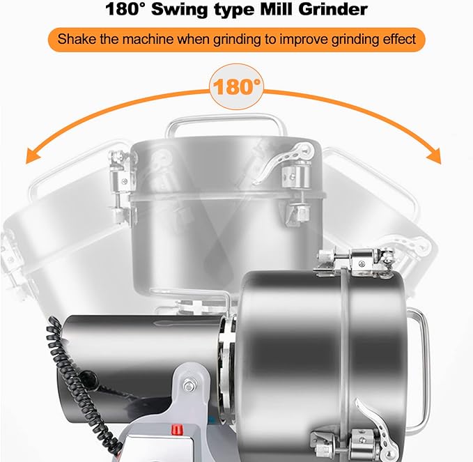 Electric Grain Grinder 800g,Swing Type Grain Mill Grinder 3000W,110V Stainless Steel High-speed Spice Herb Grinder Superfine Machine Dry Cereals Pulverizer Swing Type